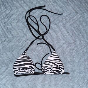 Zebra Print Triangle Bikini Top